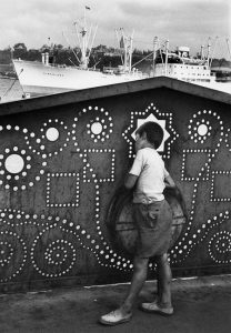 Galata köprüsü üzerinde, İstanbul, 1955