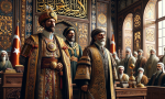 DALL·E 2023-11-16 17.19.16 - A detailed Ottoman courtroom scene, emphasizing accuracy in clothing and setting. The central figure is a sultan wearing authentic Ottoman regalia, al