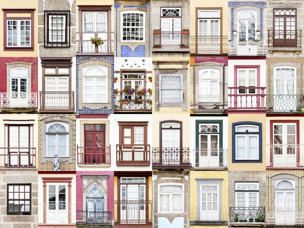 Guimarães, Portekiz — André Vicente Gonçalves’in pencere kolajı.